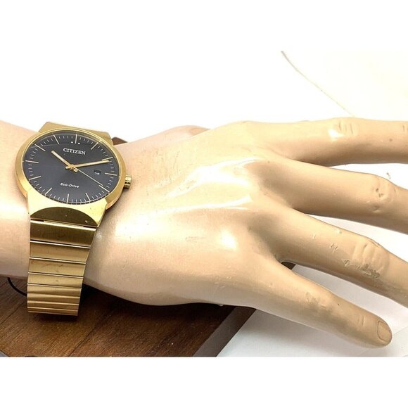 Citizen Men's Watch BM7582-56E Eco Drive Black Dial Gold Stainless Steel… - Picture 4 of 13